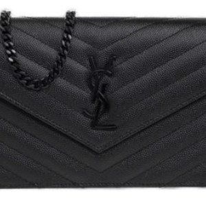 Saint Laurent Cassandre Logo Plaque Wallet